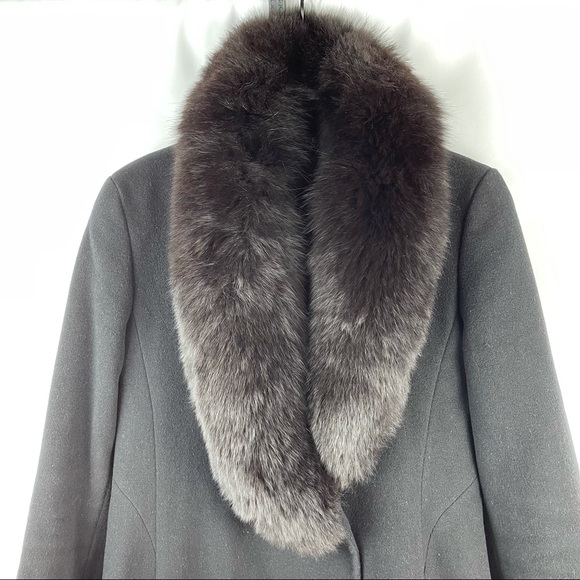 *SOLD Steve by Searle Mid-length Wool Coat with Fur Trim - Picture 2 of 10